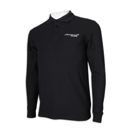 P1187 設計男裝長袖polo恤 polo恤製造商      黑色 P1187 設計男裝長袖polo恤 polo恤製造商      黑色